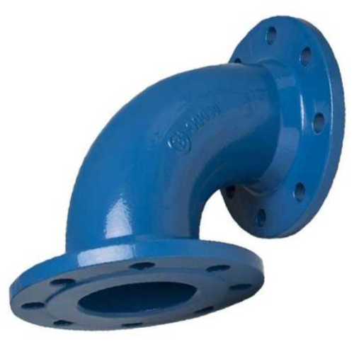 Отвод фланцевый ОФ Ду-100 45 градусов (L=140) ВЧШГ с ЦПП цинк+AL ГОСТ ISO 2531-2012 в Перми