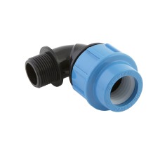 Отвод ПЭ компрессионный Дн 40-1 1/2" 90гр НР (НАР) Ру-16 VALFEX