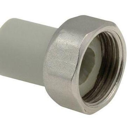 Штуцер PP-R серый с накидной гайкой Дн 25-1" Wavin Ekoplastik в Перми