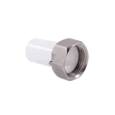 Штуцер PP-R с накидной гайкой Дн 20-3/4" белый Pro Aqua