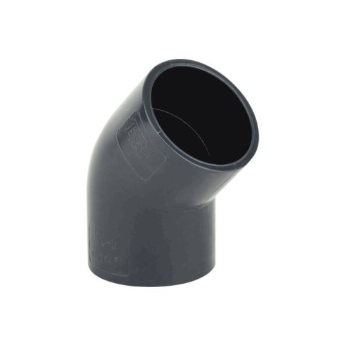 Отвод ПВХ клеевой Дн 75 45гр Ру-16 серый напорный Aquaviva в Перми