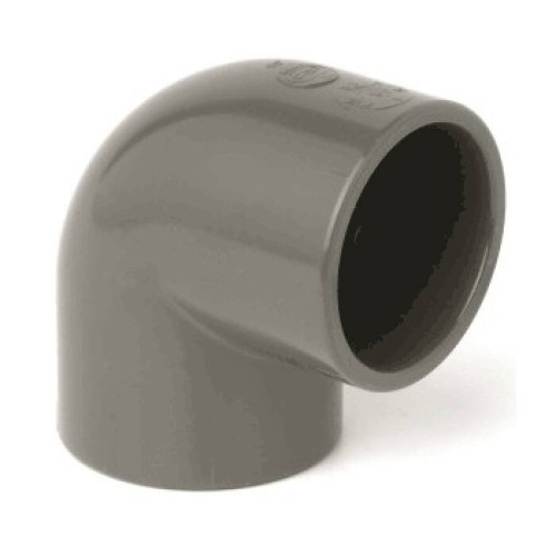 Отвод ПВХ клеевой Дн 50 90гр Ру-16 серый напорный Aquaviva в Перми