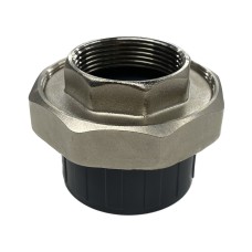 Муфта ПВХ под клеевое соединение Дн 63х2" НР серая разъемная Aquaviva AQVBND63M