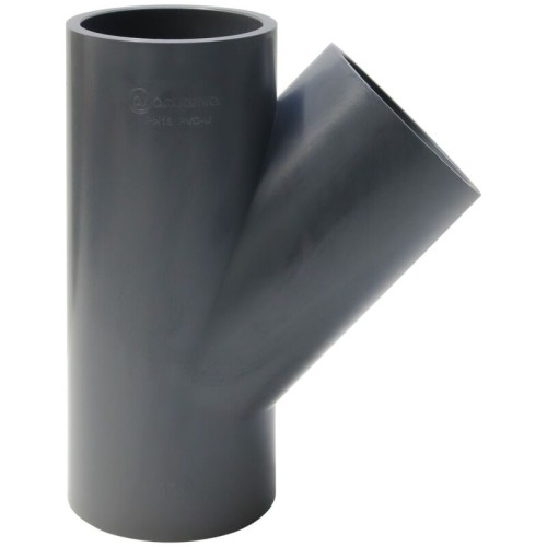 Тройник ПВХ клеевой Дн 160 45гр Ру-16 серый напорный Aquaviva в Перми