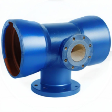 Тройник с пожарной подставкой раструб-фланец ППТРФ ВЧШГ с ЦПП Ду 250-250