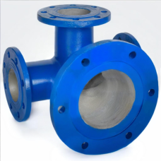 Тройник с пожарной подставкой фланцевый ППТФ Ду 500-300 (L=800-425) ВЧШГ с ЦПП цинк+AL ГОСТ ISO 2531-2012