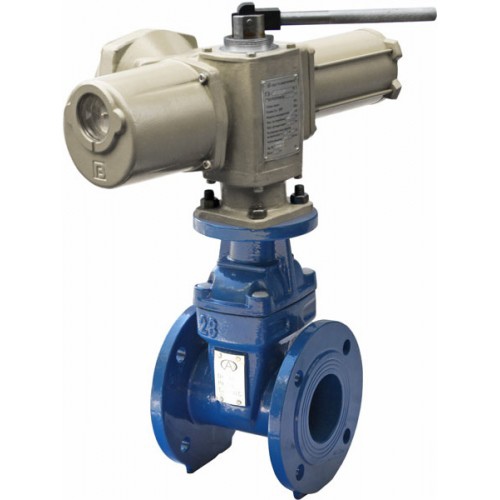 Задвижка чугунная с электроприводом ГЗ 380В и выдвижным шпинделем 30ч906бр 150х280 мм в Перми